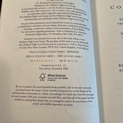 #115 Harry Potter " The Tales of Beedle the Bard" Signed 1st