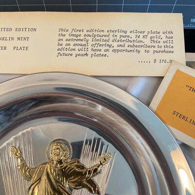 #117 Sterling Silver & 24KT "The Resurrection" Easter Plate w/ COA