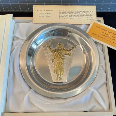 #117 Sterling Silver & 24KT "The Resurrection" Easter Plate w/ COA
