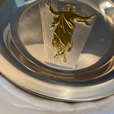 #117 Sterling Silver & 24KT "The Resurrection" Easter Plate w/ COA