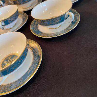 #120 8-Royal Doulton "CARLYLE" Cream Soup Bowls w/Saucers