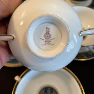 #120 8-Royal Doulton "CARLYLE" Cream Soup Bowls w/Saucers
