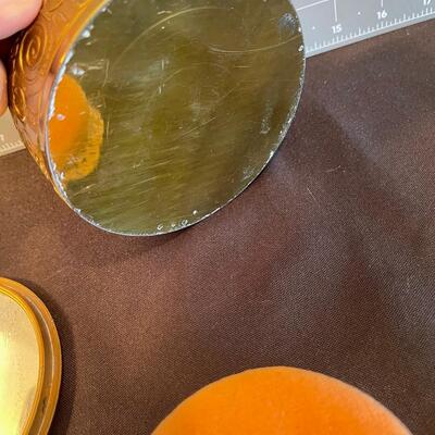 #135 Antique Powder Jar Brass Color 