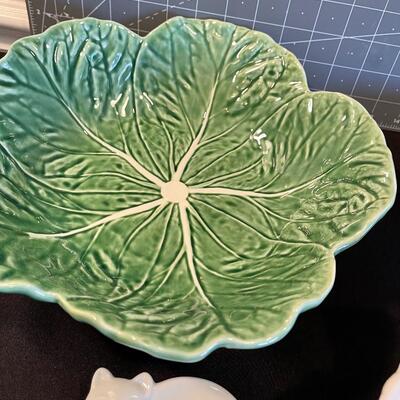 #139 Several Bunny Bowls, Cabbage Leaf Kitty Cat Salts 
