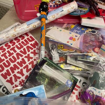 #156B Case of Scrapbooking Disney related,  Stickers, pins 