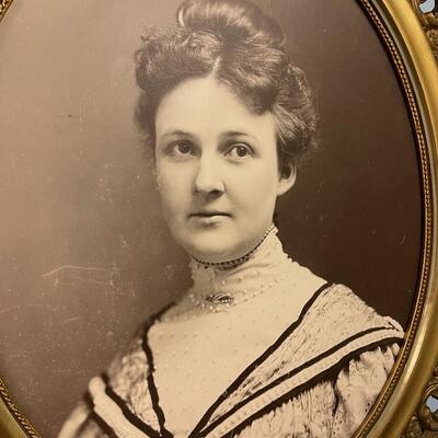 #169B Antique Photo in and Old Wood Frame 