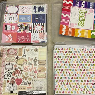 #178B 2 Trays of Scrapbooking Paper 