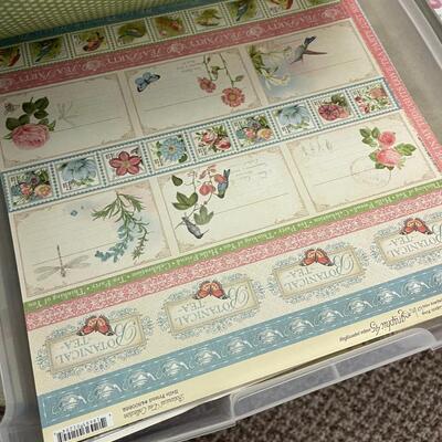 #178B 2 Trays of Scrapbooking Paper 