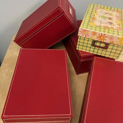#183B Photo / file Boxes  + Green Tub 