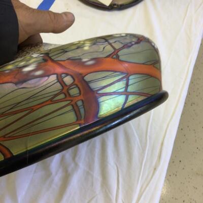947-Art Glass Signed Lamp-Cherry Blossom signed by Carl Radke
