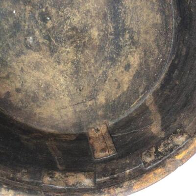 950-Early Yelloware Sponge Bowl & Early Wooden Bowl