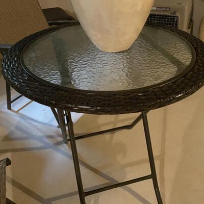 Outdoor bistro table and two chairs