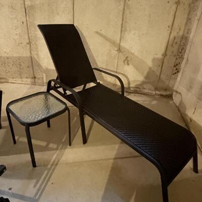 Chaise with side table
