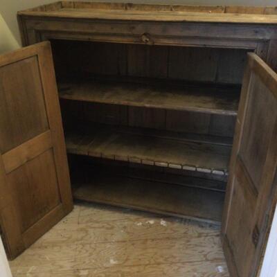 977-Primitive Panel Door Country Cupboard