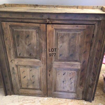 977-Primitive Panel Door Country Cupboard