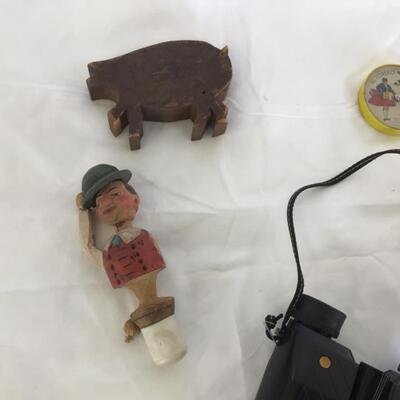 981-Nikon (Travel Lite 2) Binoculars, Wooden Pig and more