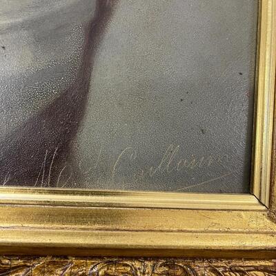 857-Original Oil on Papier Mache Panel by Louis Mathieu Didier Guillaume 