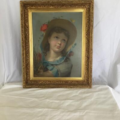857-Original Oil on Papier Mache Panel by Louis Mathieu Didier Guillaume 