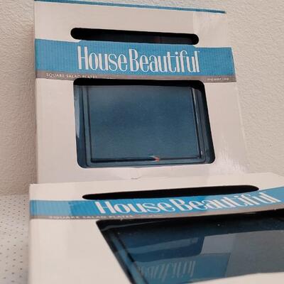 Lot 6: New HOUSE BEAUTIFUL Square Salad Plates (2 packs of 4 - 8 Total)