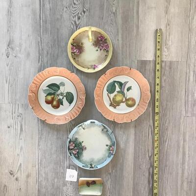 Five Vintage Plates with Hangers 