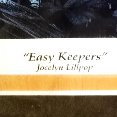 SOLID WOODEN ANIMALS AND FRAMED ART:"EASY KEEPERS" BY JOCELYN LILLPOP