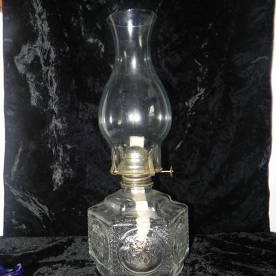 FENTON COLBOLT BLUE GLASS SHOE-COLBOLT BLUE SALT & PEPPER SHAKERS - HURRICAN OIL LAMP-