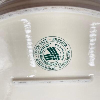 LONGABERGER POTTERY OVAL CASSEROLE DISH W/LID