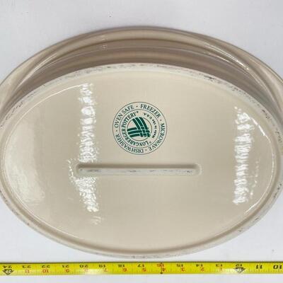 LONGABERGER POTTERY OVAL CASSEROLE DISH W/LID