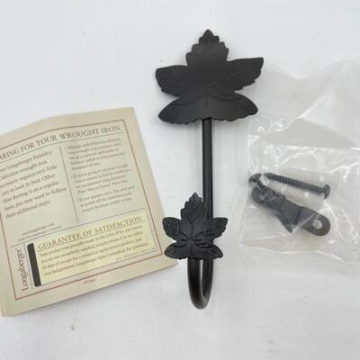 LONGABERGER WROUGHT IRON MAPLE LEAF WALL HOOK