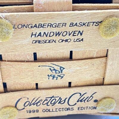 LONGABERGER 1999 COLLECTORâ€™S CLUB RENEWAL BASKET