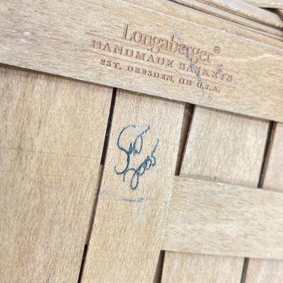 LONGABERGER 2005 SQUARE BASKET W/DENIM LINER