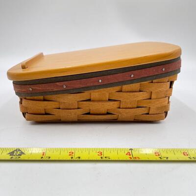 LONGABERGER 1992 â€œNOTE PALâ€ BASKET W/ LID