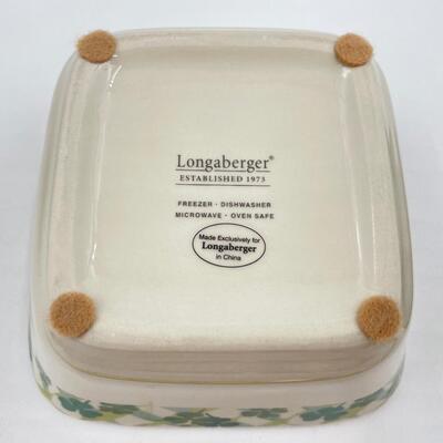 LONGABERGER 2006 â€œLUCKY TWISTâ€ BASKET W/ LID & CLOVER DISH