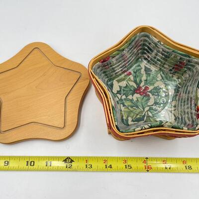 LONGABERGER 2001 TREE TRIMMING â€œTWINKLE TWINKLEâ€ STAR BASKET & 8 COASTERS
