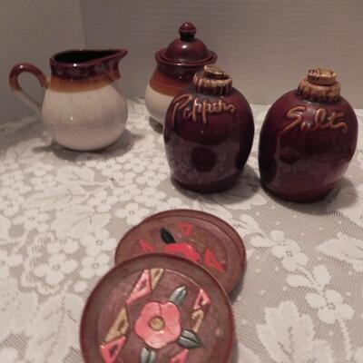 VINTAGE COOKIE JAR-FIRE KING-MADE IN USA POTTERY-VINTAGE KETTLE