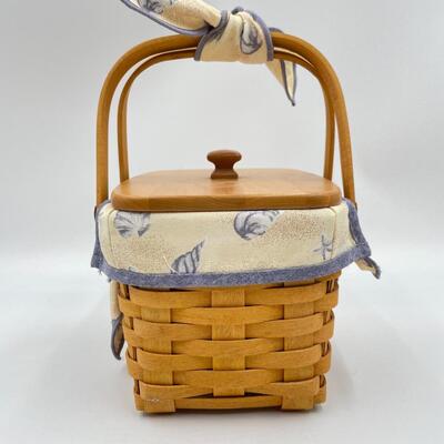 LONGABERGER 1999 GOOD OLâ€™ SUMMERTIME â€œSEASHELLâ€ BASKET W/LID #1