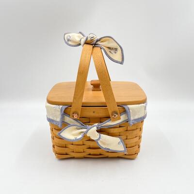 LONGABERGER 1999 GOOD OLâ€™ SUMMERTIME â€œSEASHELLâ€ BASKET W/LID #1