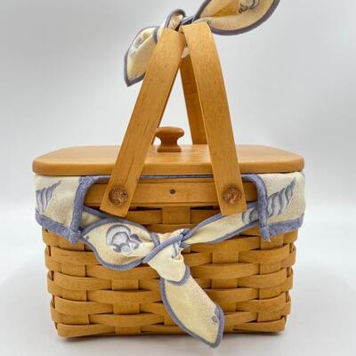 LONGABERGER 1999 GOOD OLâ€™ SUMMERTIME â€œSEASHELLâ€ BASKET W/LID #1