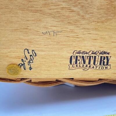 LONGABERGER 2000 COLLECTORS CLUB â€œCENTURY CELEBRATIONSâ€ BASKET W/ LID