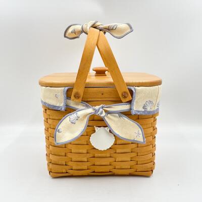 LONGABERGER 1999 GOOD OL SUMMERTIME â€œSEASHELLâ€ BASKET W/ LID #2