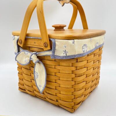 LONGABERGER 1999 GOOD OL SUMMERTIME â€œSEASHELLâ€ BASKET W/ LID #2