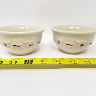 LONGABERGER POTTERY WOVEN TRADITIONS SMALL RED BOWLS