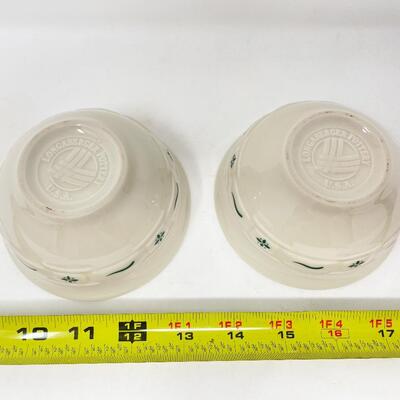 LONGABERGER POTTERY WOVEN TRADITIONS SMALL HARVEST GREEN BOWLS