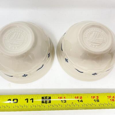 LONGABERGER POTTERY WOVEN TRADITIONS SMALL BLUE BOWLS