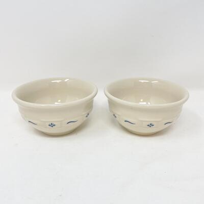 LONGABERGER POTTERY WOVEN TRADITIONS SMALL BLUE BOWLS