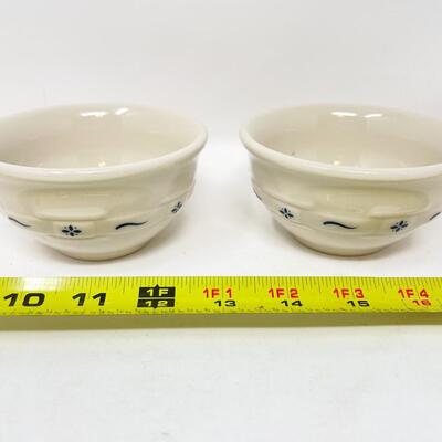 LONGABERGER POTTERY WOVEN TRADITIONS SMALL BLUE BOWLS