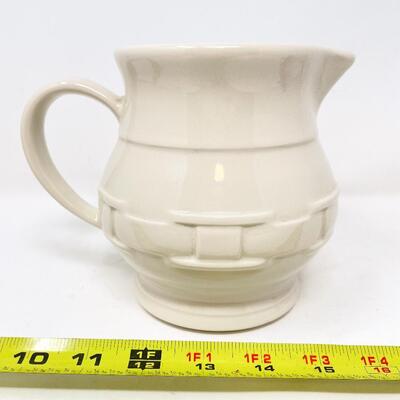 LONGABERGER POTTERY WOVEN TRADITIONS SMALL IVORY PITCHER