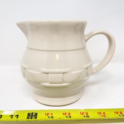 LONGABERGER POTTERY WOVEN TRADITIONS SMALL IVORY PITCHER