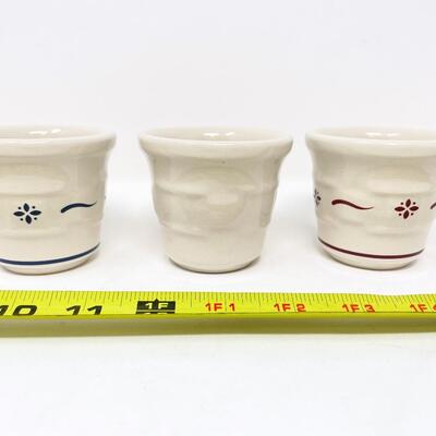 LONGABERGER POTTERY WOVEN TRADITIONS VOTIVE HOLDERS - SET OF 3