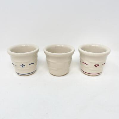 LONGABERGER POTTERY WOVEN TRADITIONS VOTIVE HOLDERS - SET OF 3